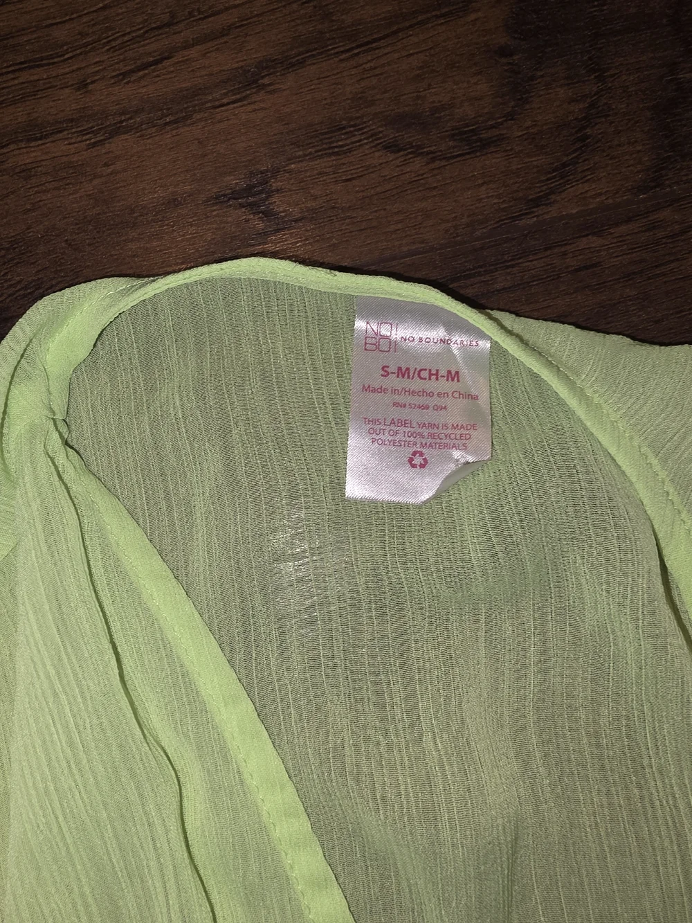 No Boundaries Light Lime Sheer Tie-Waist Swim Cover-Up